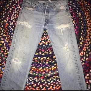 Levis worn denim jeans